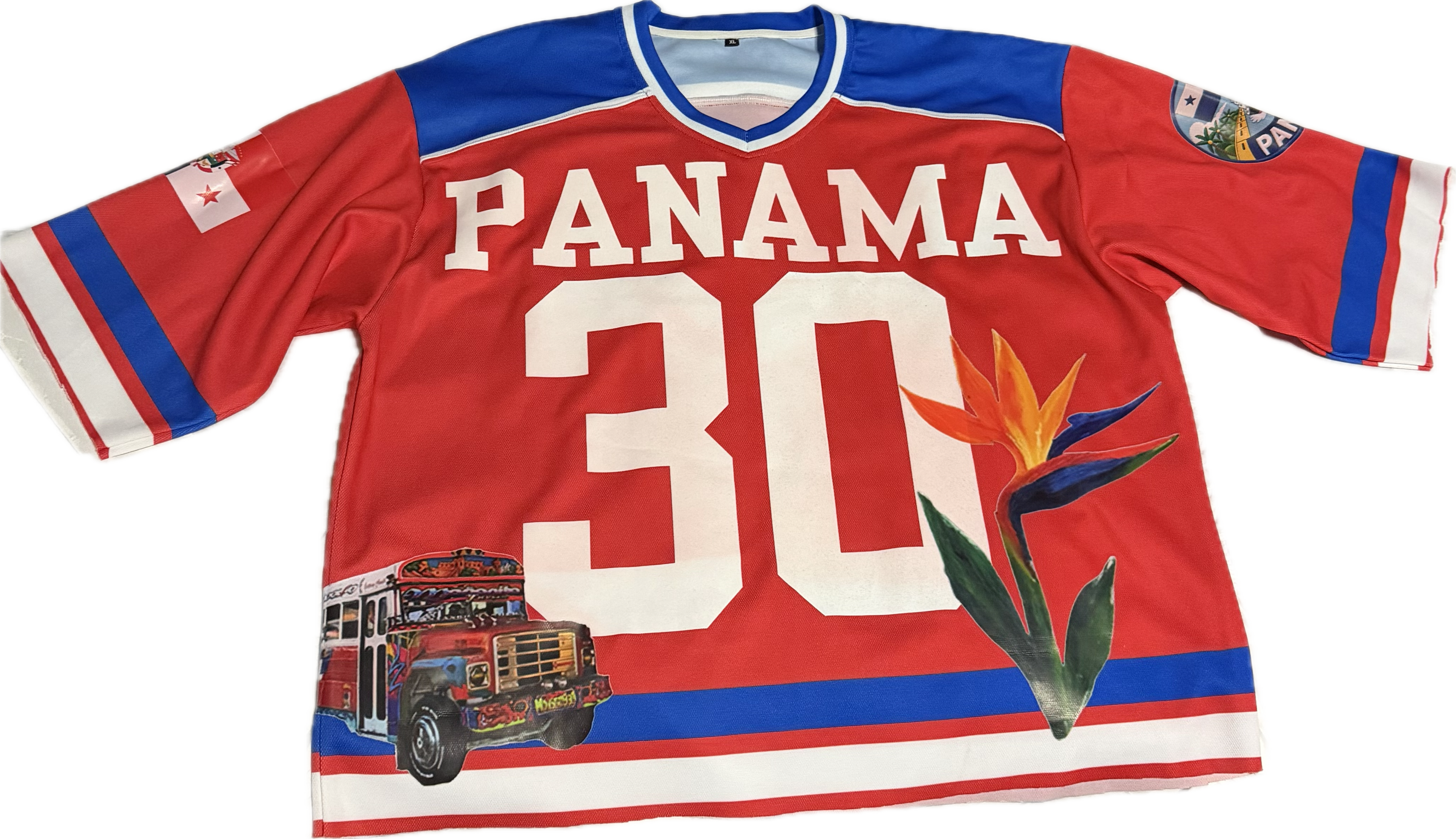 Red Panama custom jersey